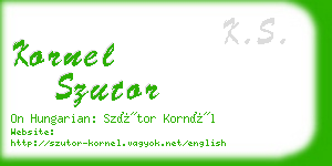 kornel szutor business card